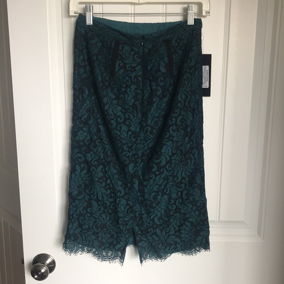 Marciano black and teal green lace skirt NEW - Picture 3 of 4
